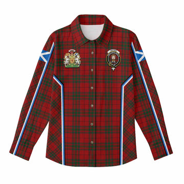 MacNab (McNab) Tartan Crest Women Casual Shirt Scotland Coat of Arm Flag Style