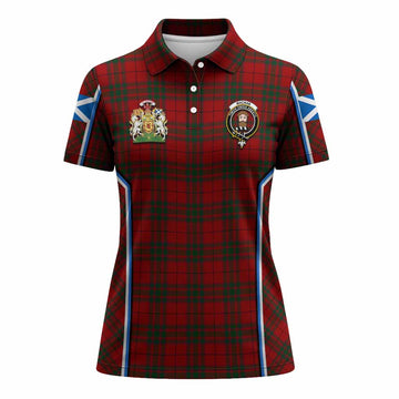 MacNab (McNab) Tartan Crest Women's Polo Shirt Scotland Coat of Arm Flag Style