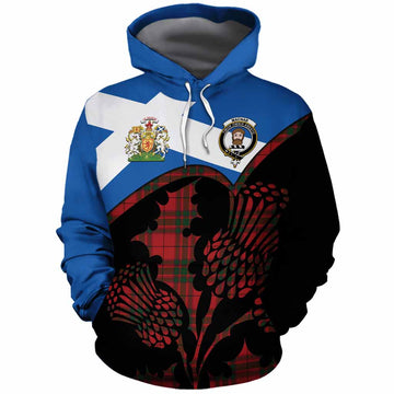MacNab (McNab) Tartan Family Crest Cotton Hoodie Scotland Thistle Floral Flag Style
