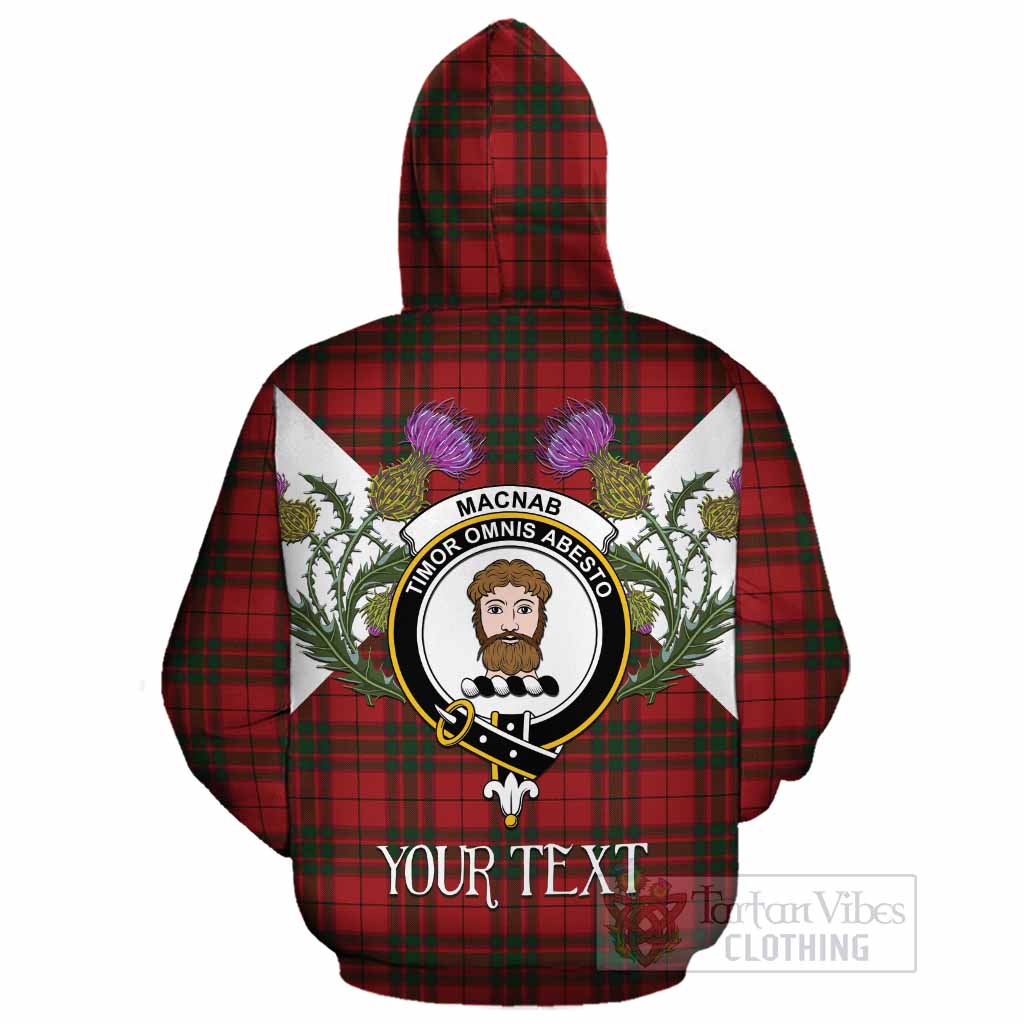 MacNab (McNab) Tartan Family Crest Cotton Hoodie Scottish Burns Night Thistle Floral