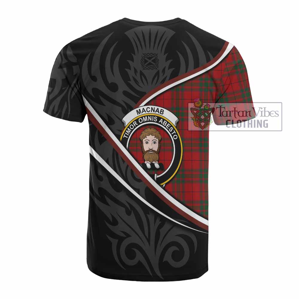 MacNab (McNab) Tartan Family Crest Cotton T-shirt Celtic Scottish Thistle Floral - Tartan Vibes Clothing