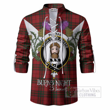 MacNab (McNab) Tartan Family Crest Ghillie Shirt Scottish Burns Night Thistle Floral