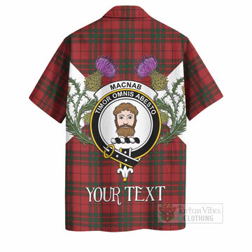 MacNab (McNab) Tartan Family Crest Hawaiian Shirt Scottish Burns Night Thistle Floral