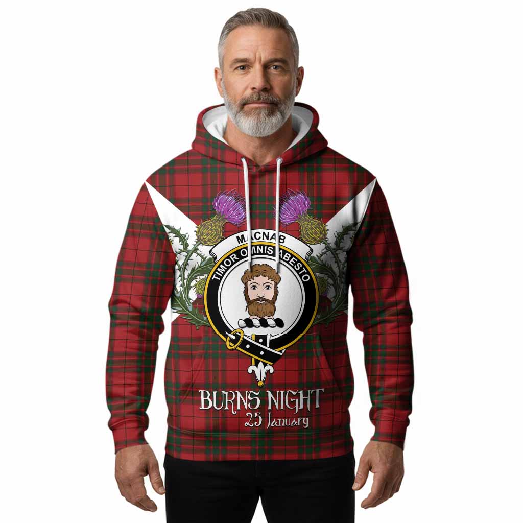 MacNab (McNab) Tartan Family Crest Hoodie Scottish Burns Night Thistle Floral
