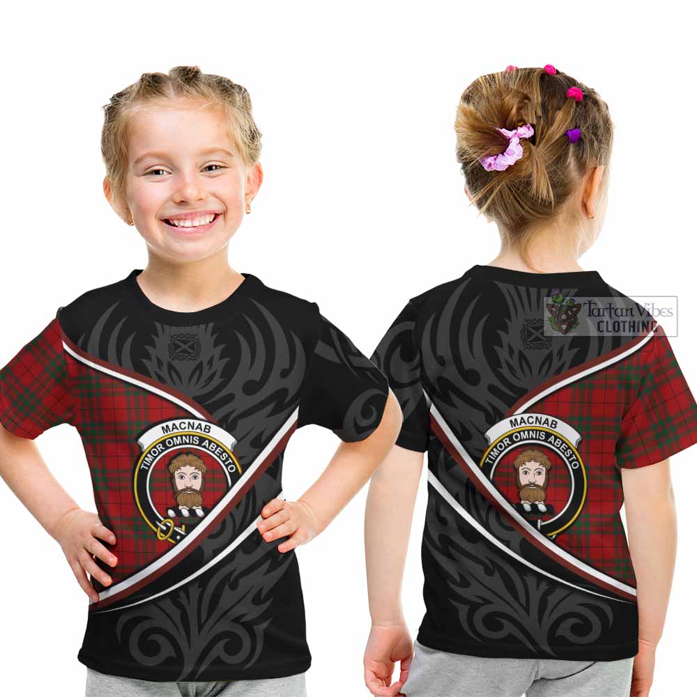 MacNab (McNab) Tartan Family Crest Kid T-shirt Celtic Scottish Thistle Floral - Tartan Vibes Clothing