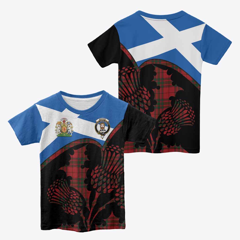MacNab (McNab) Tartan Family Crest Kid T-shirt Scotland Thistle Floral Flag Style