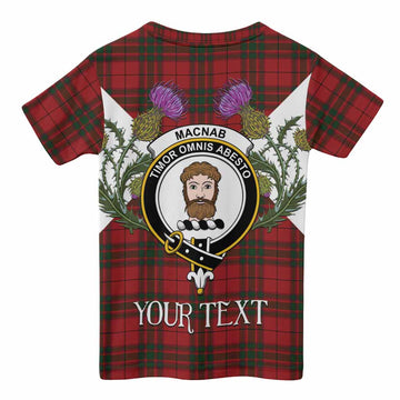 MacNab (McNab) Tartan Family Crest Kid T-shirt Scottish Burns Night Thistle Floral
