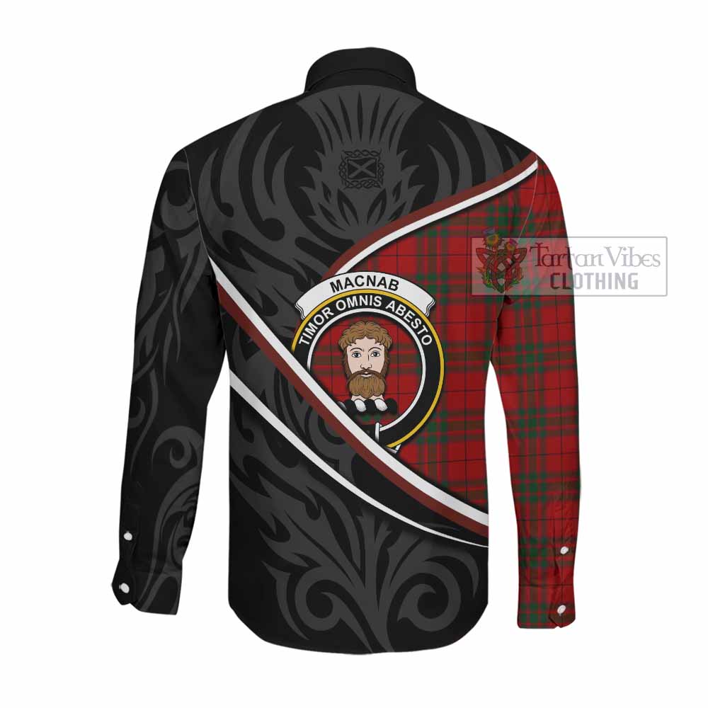 MacNab (McNab) Tartan Family Crest Long Sleeve Button Shirts Celtic Scottish Thistle Floral - Tartan Vibes Clothing