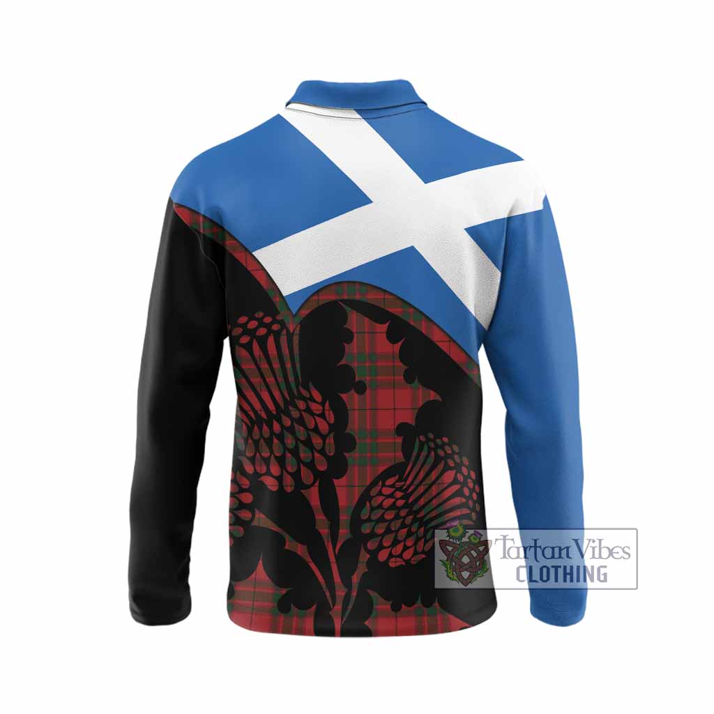 MacNab (McNab) Tartan Family Crest Long Sleeve Polo Shirt Scotland Thistle Floral Flag Style