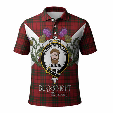 MacNab (McNab) Tartan Family Crest Polo Shirt Scottish Burns Night Thistle Floral