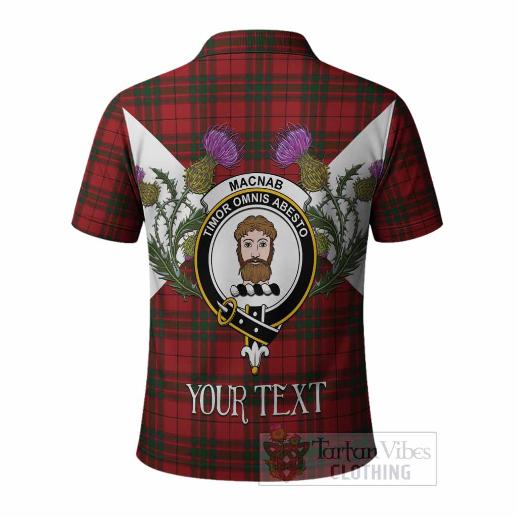 MacNab (McNab) Tartan Family Crest Polo Shirt Scottish Burns Night Thistle Floral