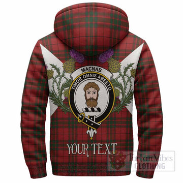 MacNab (McNab) Tartan Family Crest Sherpa Hoodie Scottish Burns Night Thistle Floral