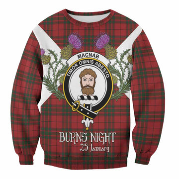 MacNab (McNab) Tartan Family Crest Sweatshirt Scottish Burns Night Thistle Floral