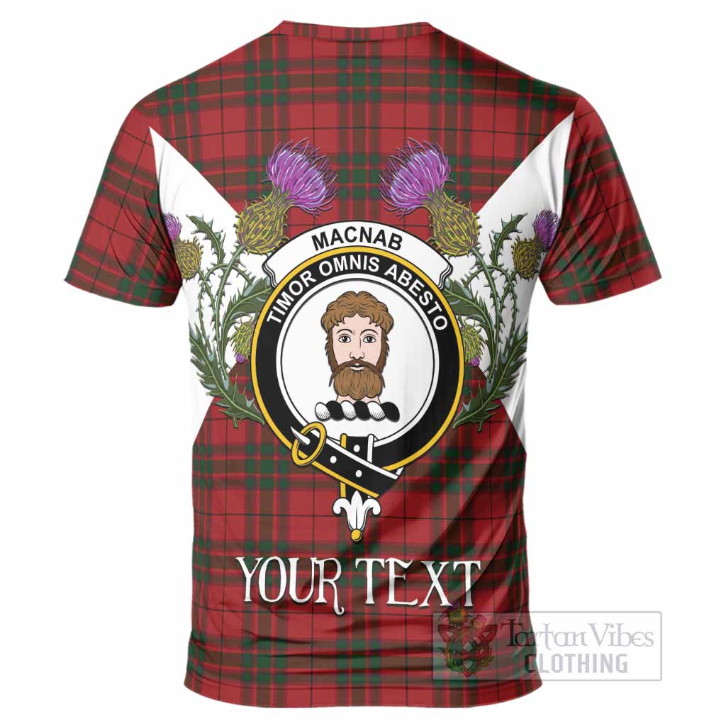 MacNab (McNab) Tartan Family Crest T-Shirt Scottish Burns Night Thistle Floral