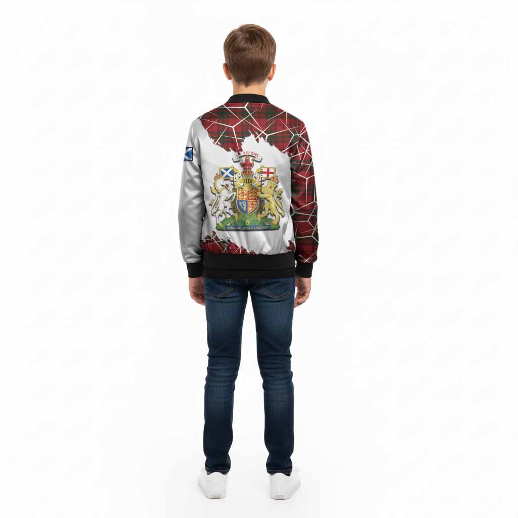 MacNab (McNab) Tartan Kid Bomber Jacket with Family Crest and Lion Rampant Grunge Style