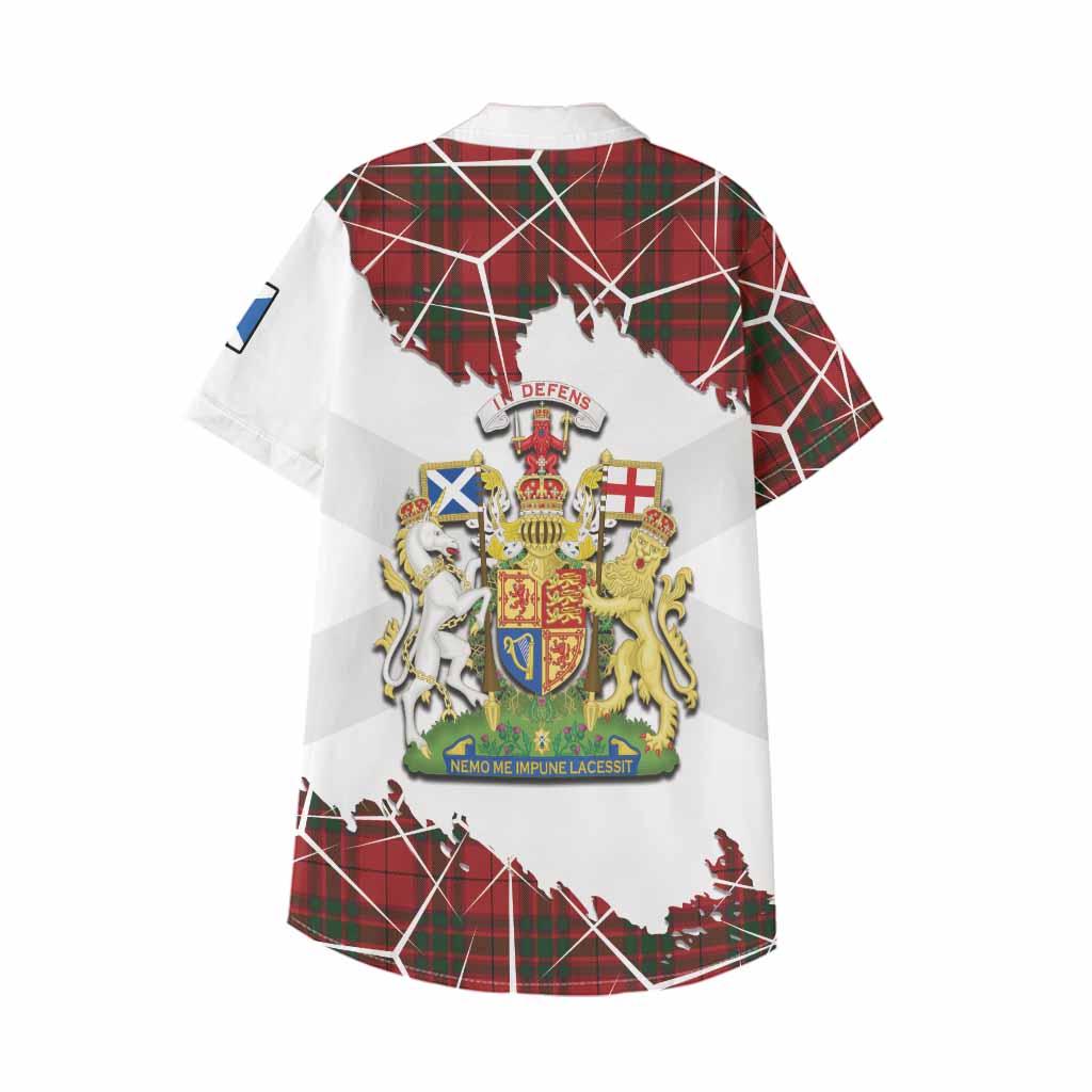 MacNab (McNab) Tartan Kid Hawaiian Shirt with Family Crest and Lion Rampant Grunge Style