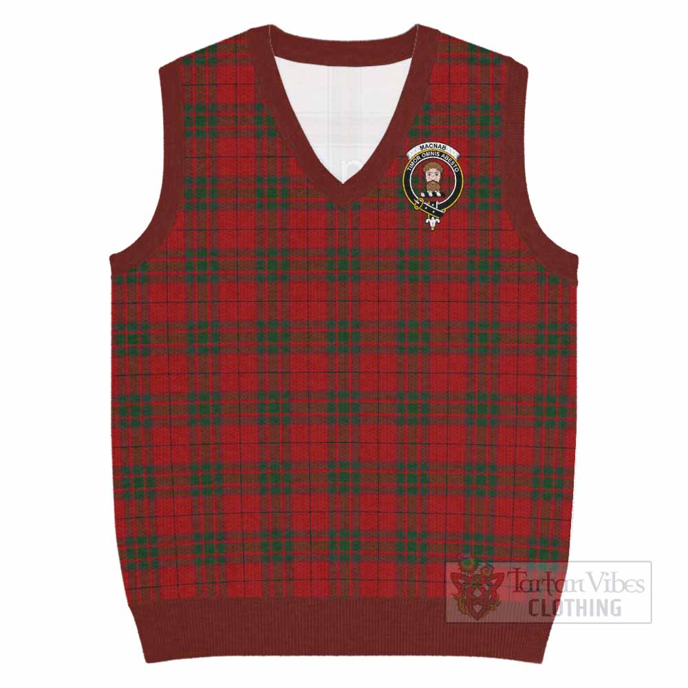 MacNab (McNab) Tartan Knitted V-Neck Vest with Family Crest - Tartan Vibes Clothing