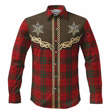 MacNab (McNab) Tartan Long Sleeve Button Shirts Bigfoot Riding The Kelpie Monster