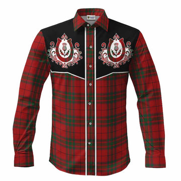 MacNab (McNab) Tartan Long Sleeve Button Shirts Horseshoe Ornament Men's Shirt S - Tartan Vibes Clothing