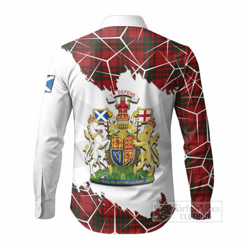MacNab (McNab) Tartan Long Sleeve Button Shirts with Family Crest and Lion Rampant Grunge Style