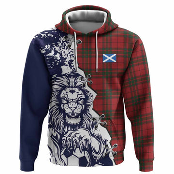 MacNab (McNab) Tartan Scottish Hoodie Angry Lion With Soccer Ball Style