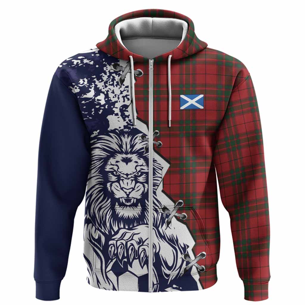 MacNab (McNab) Tartan Scottish Hoodie Angry Lion With Soccer Ball Style