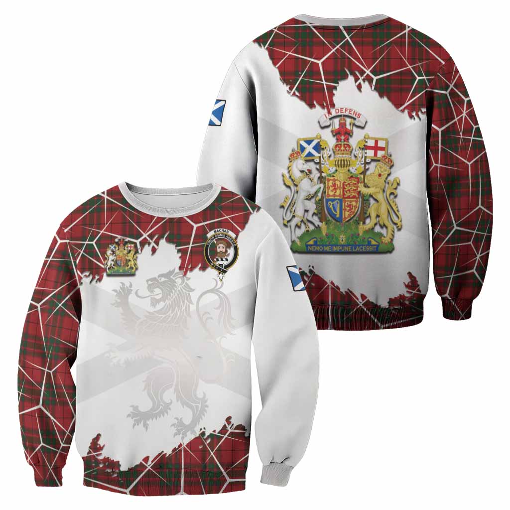 MacNab (McNab) Tartan Sweatshirt with Family Crest and Lion Rampant Grunge Style