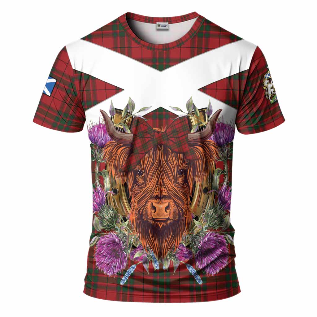 MacNab (McNab) Tartan T-Shirt Scottish Thistle Heilan Coo