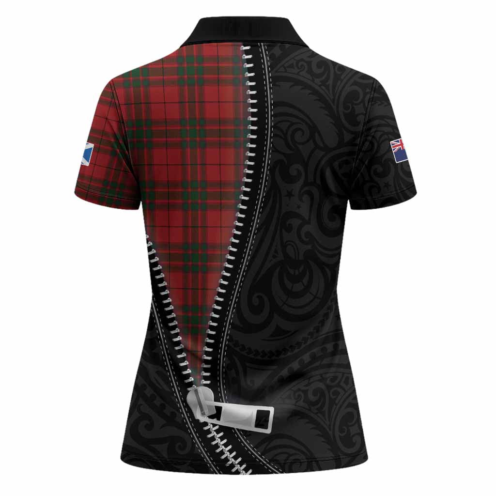 MacNab (McNab) Tartan Women Polo Shirt New Zealand Pattern Unique Zipper Stylized