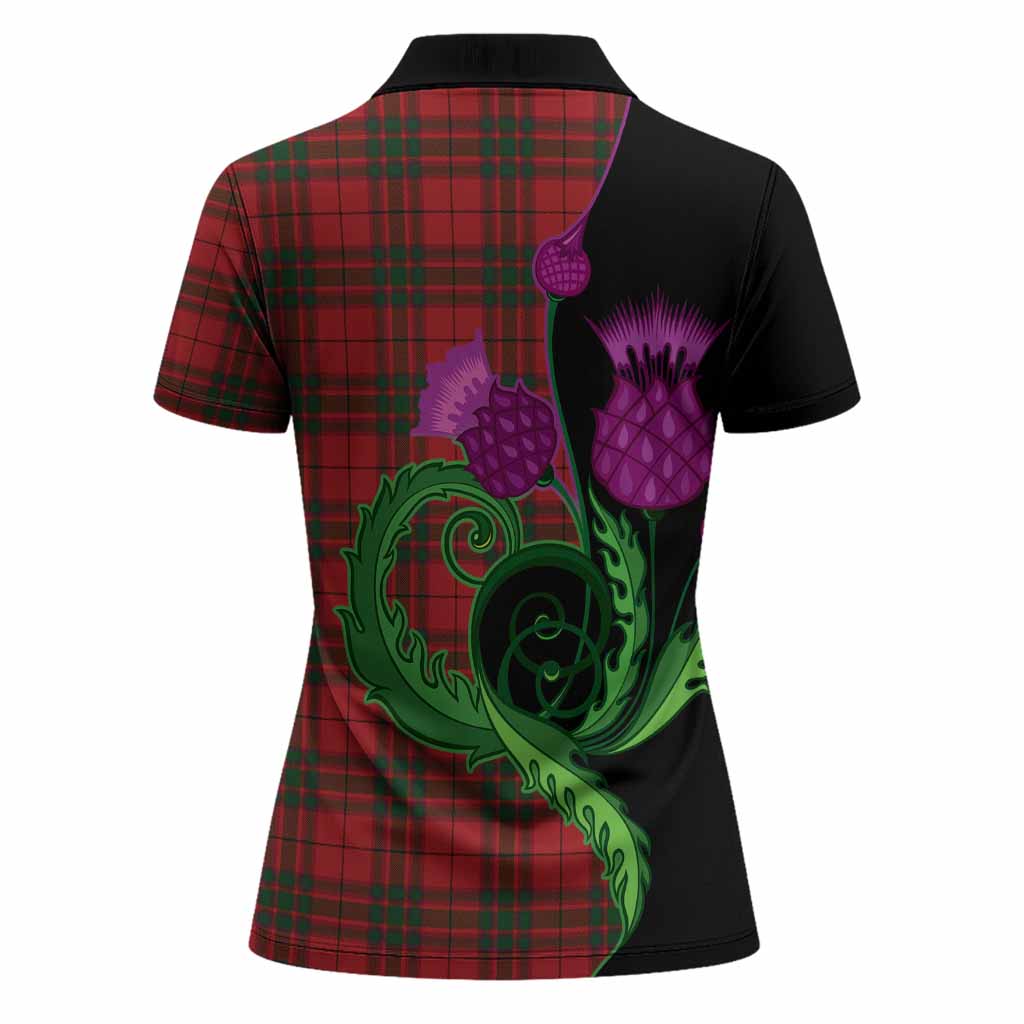 MacNab (McNab) Tartan Women Polo Shirt Traditional Scottish Thistle