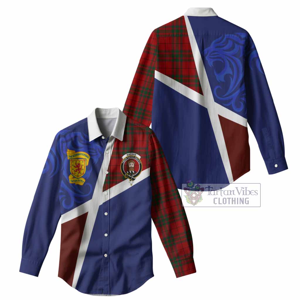 MacNab (McNab) The Scottish Football Crest Women Casual Shirt Lion-Tartan Army