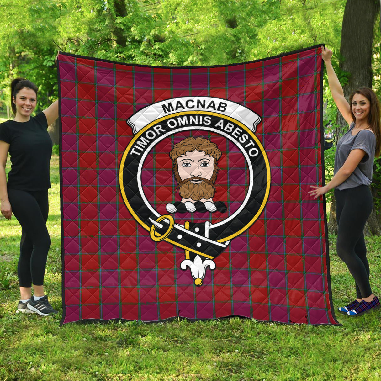 macnab-old-tartan-quilt-with-family-crest