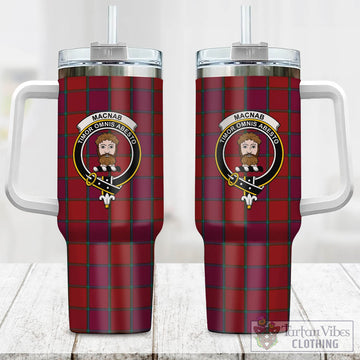 MacNab Old Tartan and Family Crest Tumbler with Handle