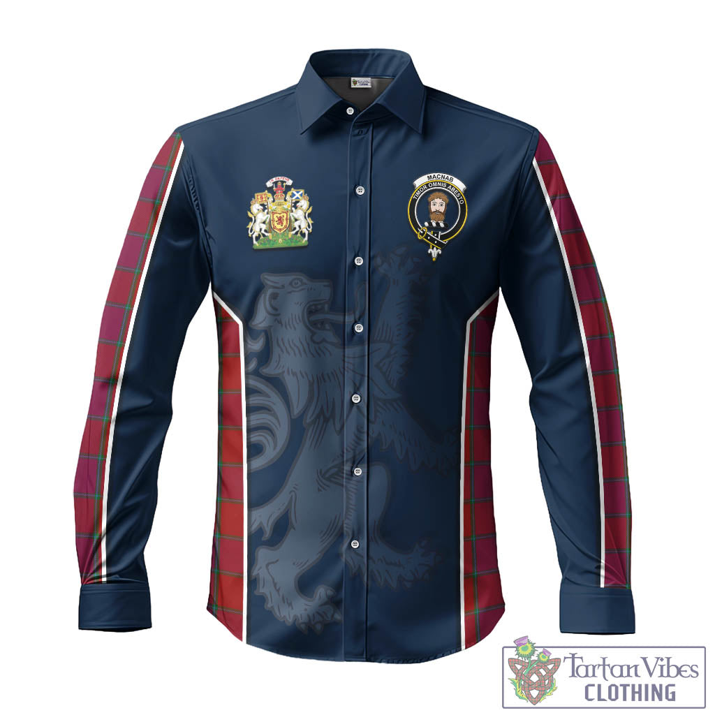 Tartan Vibes Clothing MacNab Old Tartan Long Sleeve Button Up Shirt with Family Crest and Lion Rampant Vibes Sport Style