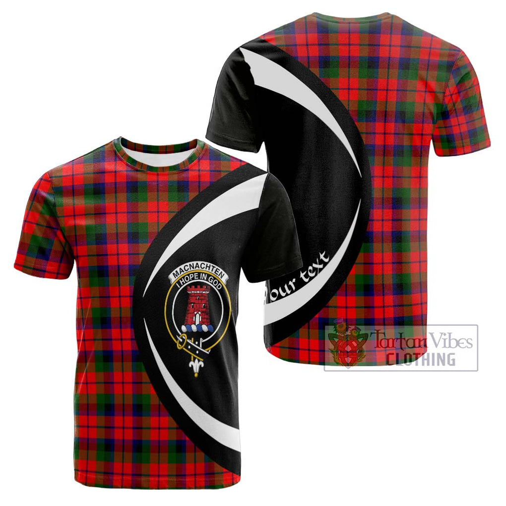 Tartan Vibes Clothing MacNachten Modern Tartan Cotton T-shirt with Family Crest Circle Style