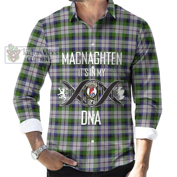 Macnaghten Dress Tartan Long Sleeve Button Shirt with Family Crest DNA In Me Style Men's Shirt S - Tartanvibesclothing Shop