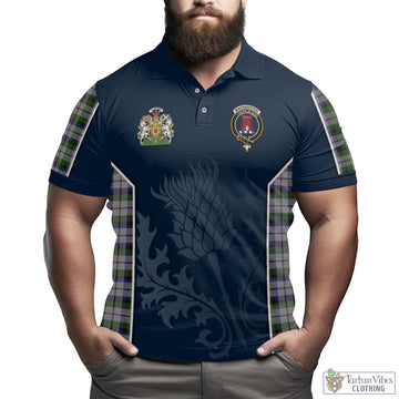 Macnaghten Dress Tartan Men's Polo Shirt with Family Crest and Scottish Thistle Vibes Sport Style - Tartan Vibes Clothing