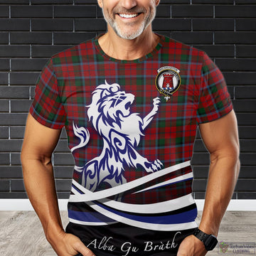 MacNaughton Tartan T-Shirt with Alba Gu Brath Regal Lion Emblem
