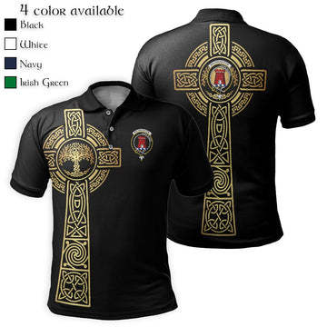 MacNaughton Clan Polo Shirt with Golden Celtic Tree Of Life