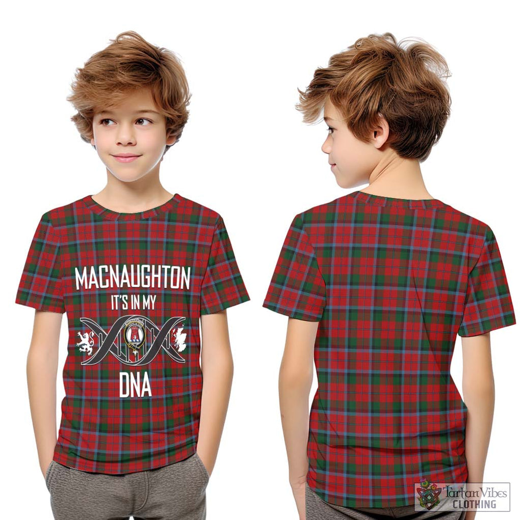 MacNaughton (McNaughton) Tartan Kid T-Shirt with Family Crest DNA In Me Style Youth XL Size14 - Tartanvibesclothing Shop