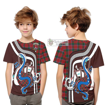MacNaughton (McNaughton) Tartan Kid T-Shirt with Epic Bagpipe Style