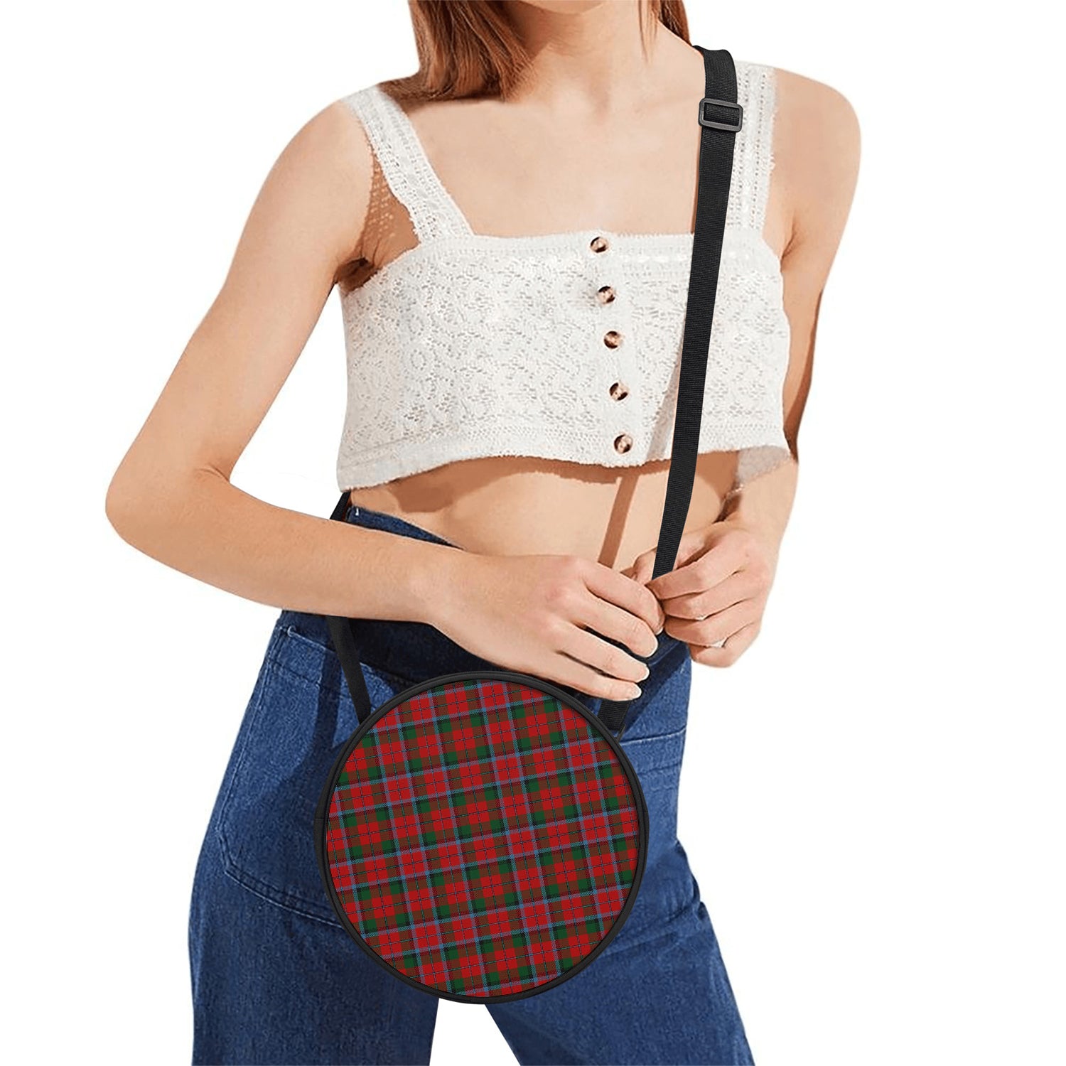 MacNaughton (McNaughton) Tartan Round Satchel Bags One Size 9*9*2.7 inch - Tartan Vibes Clothing