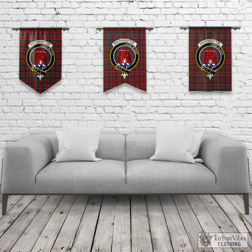 MacNaughton (McNaughton) Tartan Gonfalon, Tartan Banner with Family Crest