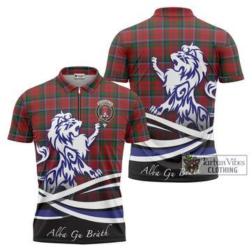 MacNaughton (McNaughton) Tartan Zipper Polo Shirt with Alba Gu Brath Regal Lion Emblem Unisex - Tartanvibesclothing Shop