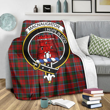 MacNaughton Tartan Blanket with Family Crest