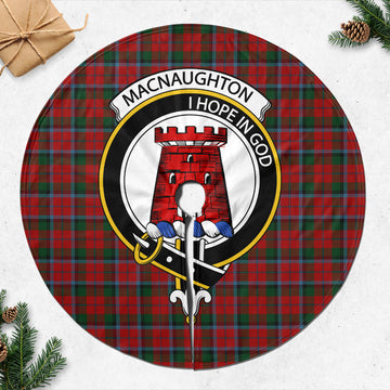 MacNaughton (McNaughton) Tartan Christmas Tree Skirt with Family Crest
