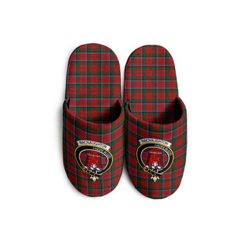 MacNaughton Tartan Home Slippers with Family Crest - Tartanvibesclothing