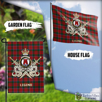 MacNaughton Tartan Flag with Clan Crest and the Golden Sword of Courageous Legacy