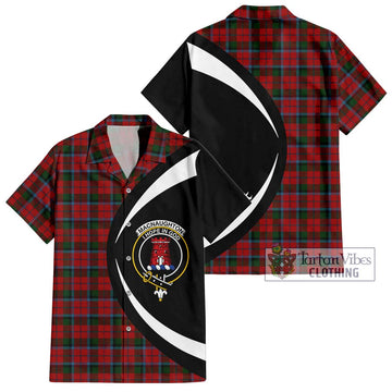 MacNaughton (McNaughton) Tartan Short Sleeve Button Up with Family Crest Circle Style Kid - Tartan Vibes Clothing