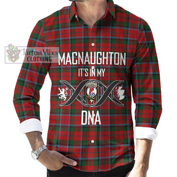 MacNaughton (McNaughton) Tartan Long Sleeve Button Shirt with Family Crest DNA In Me Style